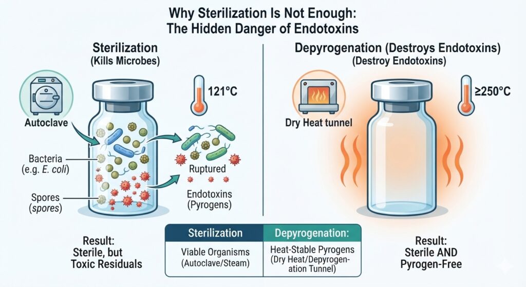 sterilization vs depyrogenation